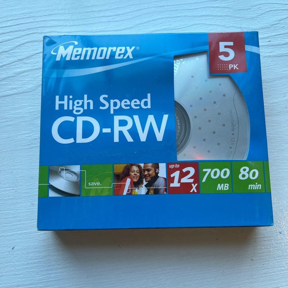 🔥Memorex High Speed CD-RW 5 Pack New